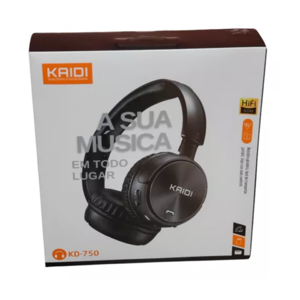 Fone De Ouvido Confortável Headphone Bluetooth Kaidi Kd-750 Cor Preto - Image 5