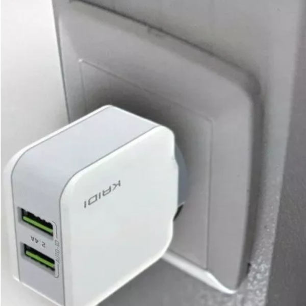 Carregador Kaidi Turbo Celular Smartphone 2 Usb Cabo Tipo C Cor Branco - Image 5