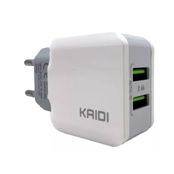 Carregador Kaidi Turbo Celular Smartphone 2 Usb Cabo Tipo C Cor Branco - Image 3