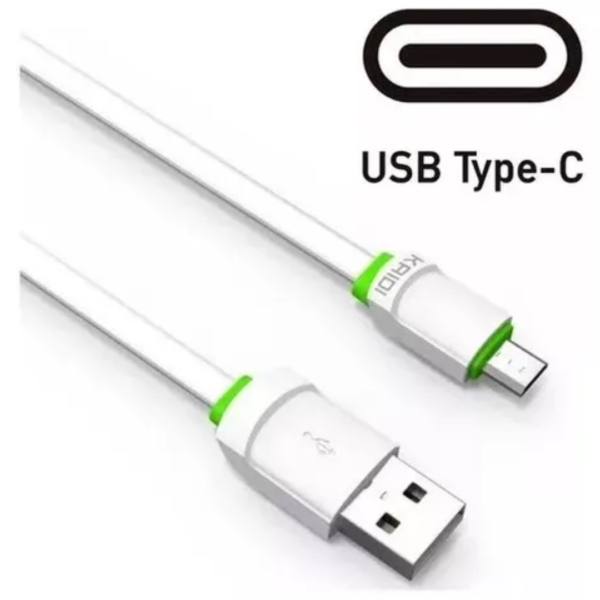 Carregador Kaidi Turbo Celular Smartphone 2 Usb Cabo Tipo C Cor Branco - Image 2